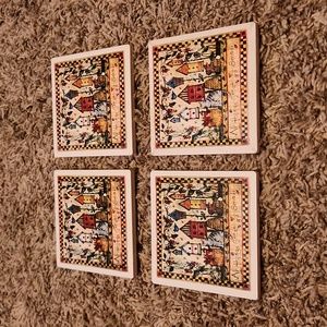 Absorbastone Coasters - All Things Great & Small with cats and birds